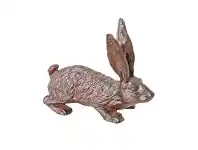 LivingStyles Cast Iron Hare Figurine Garden Decor - Antique Rust offer