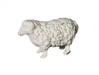 LivingStyles Cast Iron Sheep Figurine Garden Decor, Antique White offer