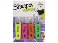 Officeworks Sharpie Clear View Highlighters Assorted 4 Pack offer