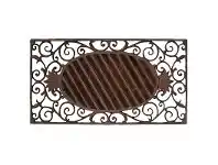 LivingStyles Cast Iron Pineapple Garden Doormat with Coir, Antique Rust offer