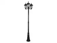 LivingStyles Italian Made Chester 240cm Aluminium IP43 Exterior Triple Head Fancy Post Light - Black offer