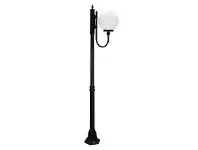 LivingStyles Italian Made Lisbon 194cm Aluminium IP43 Exterior Single 30cm Head Fancy Post Light - Black offer
