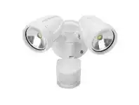 LivingStyles Evergreen Muro-26S IP44 Twin Head LED Floodlight with Sensor, White offer