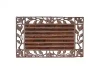 LivingStyles Cast Iron Leaf Doormat with Coir, Antique Rust offer