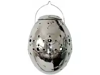 LivingStyles Norre Set of 4 Ceramic Hanging Candle Holders, Small, Silver offer