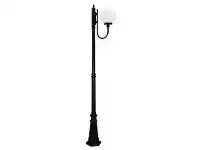LivingStyles Italian Made Lisbon 229cm Aluminium IP43 Exterior Single 25cm Head Fancy Post Light - Black offer