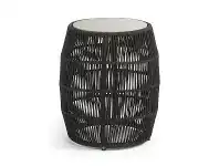 LivingStyles Karvalis Woven Rope Round Side Table with Poly Cement Top offer