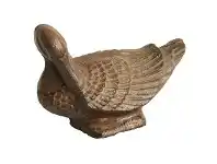 Cast Iron Duck Combing Feather Figurine Garden Decor, Antique Rust
