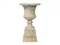 LivingStyles Barrowton Small Cast Iron Garden Urn - Antique White offer