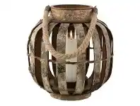 LivingStyles Burford Birch Bark Wooden Candle Holder, Medium offer