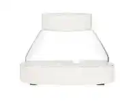 LivingStyles Palmira Cement & Glass Tapered Candle Holder, Small, Distressed White offer