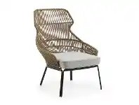 LivingStyles Ronni Rope & Steel Indoor / Outdoor Lounge Chair, Khaki offer