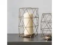 LivingStyles Mason Metal Wireframe Lantern, Large, Antique Gold offer