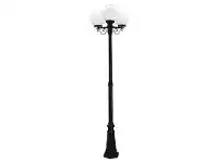 LivingStyles Italian Made Siena 210cm Aluminium IP43 Exterior Triple 30cm Heads Fancy Post Light - Black offer