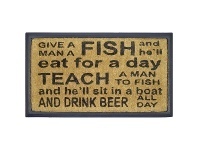 LivingStyles Give Fish & Teach To Fish Coir & Rubber Doormat, 70x40cm offer