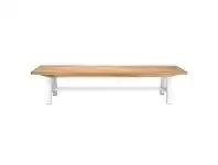 LivingStyles Rosio Acacia Timber & Steel Indoor / Outdoor Dining Bench, 210cm, Natural / White offer