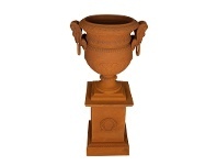 LivingStyles Carmen Cast Iron Garden Urn & Dorchester Pedestal Set, Rust offer