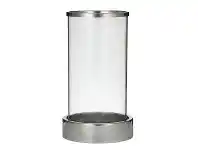 LivingStyles Huntly Stainless Steel & Glass Hurricane, Large offer