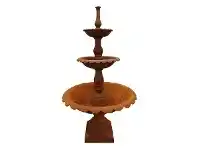 LivingStyles Lisbon 3 Tier Cast Iron Garden Fountain, Rust offer