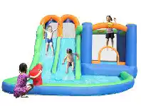 Happy Hop Jump and Splash Double Water Slide