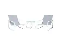 Avondale 3 Piece Balcony Lounge Chair Set, White