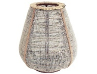 LivingStyles Losif Bamboo & Linen Lantern, Small offer