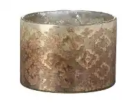 LivingStyles Siesia Handmade Metallic Glass Hurricane, Short offer