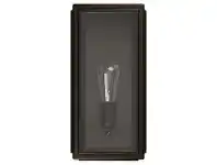 LivingStyles Lille IP44 Brass & Glass Indoor / Outdoor Wall Lantern, Medium, Antique Bronze / Clear offer