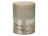 LivingStyles Sacaton Handmade Metallic Glass Hurricane, Tall, Small offer