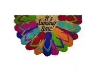Summer Thongs Semi Round Coir Doormat, 75x45cm