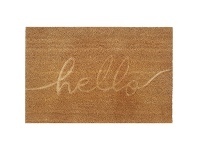LivingStyles Shae Coir Doormat, Embossed Hello Script, 90x60cm offer
