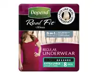Depend Real Fit for Women Extra Large 8 Pack