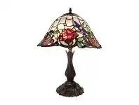 LivingStyles Rose & Dragonfly Tiffany Style Stained Glass Table Lamp, Large offer