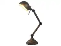 LivingStyles Dane Metal & Timber Adjustable Desk Lamp, Dark Grey / Walnut offer