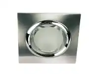 LivingStyles Vida Square Glass Covered Brushed Chrome Recessed Downlight (Oriel Lighting) (LF4595BCH) offer