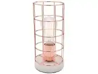 LivingStyles Harriet Metal Table Lamp, Copper/White offer