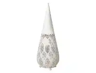 LivingStyles Aladdin Metal Filigree Floor Lantern, Large, Rustic White offer