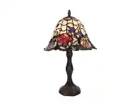 LivingStyles Rose & Dragonfly Tiffany Style Stained Glass Table Lamp, Small offer