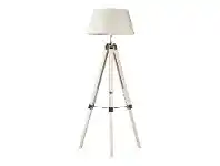 LivingStyles Surveyor Classic Timber Tripod Floor Lamp, White / Off White offer