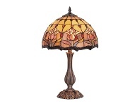 LivingStyles Red Tulip Tiffany Style Stained Glass Table Lamp, Medium offer