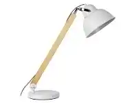 Steam Timber & Metal Desk Lamp, Matt White