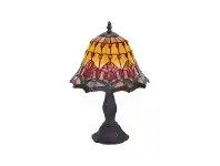 LivingStyles Red Tulip Tiffany Style Stained Glass Table Lamp, Small offer