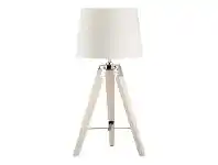 LivingStyles Surveyor Classic Timber Tripod Table Lamp, White Oak / Off White offer