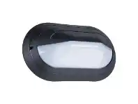 LivingStyles Polyring IP65 Italian Made Exterior Bunker Wall Light, Eyelid, Large Oval, Black offer
