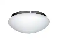 LivingStyles Clipper Opal Glass Oyster Light, 23cm, Brushed Chrome offer