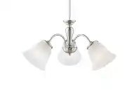 LivingStyles Stepney Metal & Glass Chandelier, 3 Arm, Satin Chrome offer