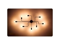 Brock 8 Heads Vintage Iron Multiple Rod Ceiling Light