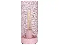 LivingStyles Clara Metal Mesh Touch Table Lamp, Pink offer