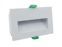 LivingStyles Slip LED Recessed Steplight, Rectangular, White offer