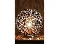 LivingStyles Orion Perforated Metal Round Table Lamp, Nickel offer